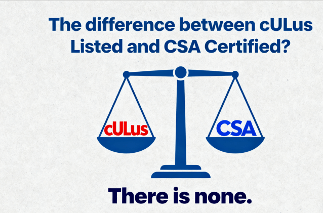 cULus 认证和 CSA 认证之间有什么区别？没有区别。
