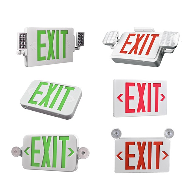 Dual Color Emergency Light with Exit Signage