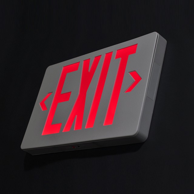 LED Exit Sign Compatible with 120V-277VAC