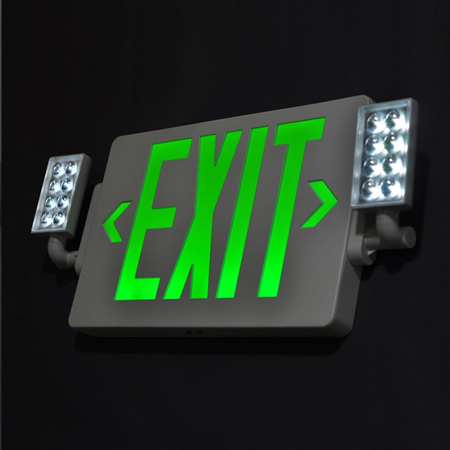 Green Emergency Exit Combo with High Brightness LEDs