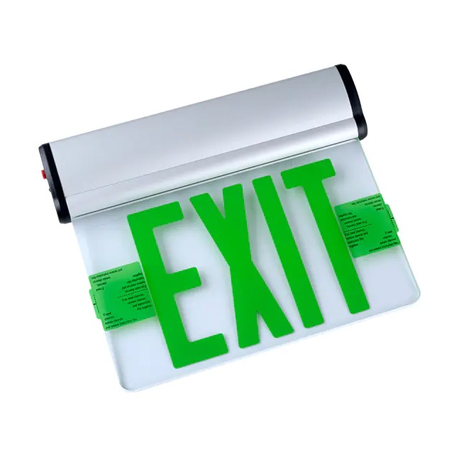 Aluminum Green LED Exit Sign with Mirror Backing