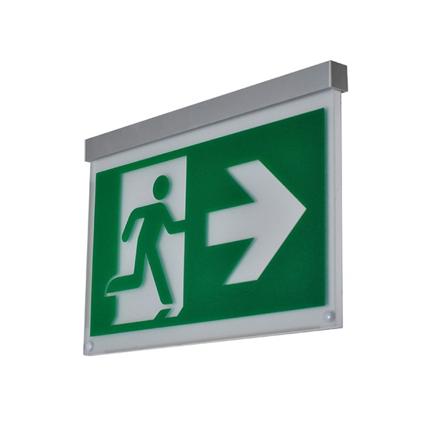 Aluminium Single Face Ceiling Recessed Mounted Exit Signs