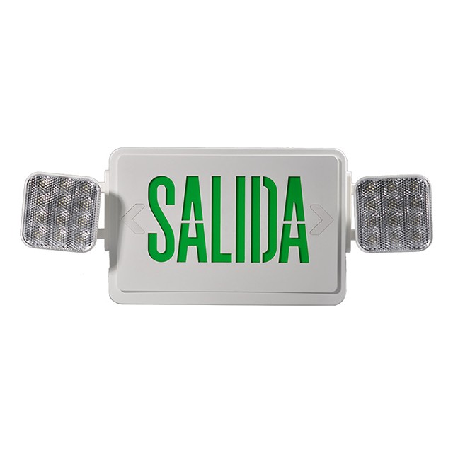 img of LED 组合紧急警报标志，带 LED 灯头（绿色字母）