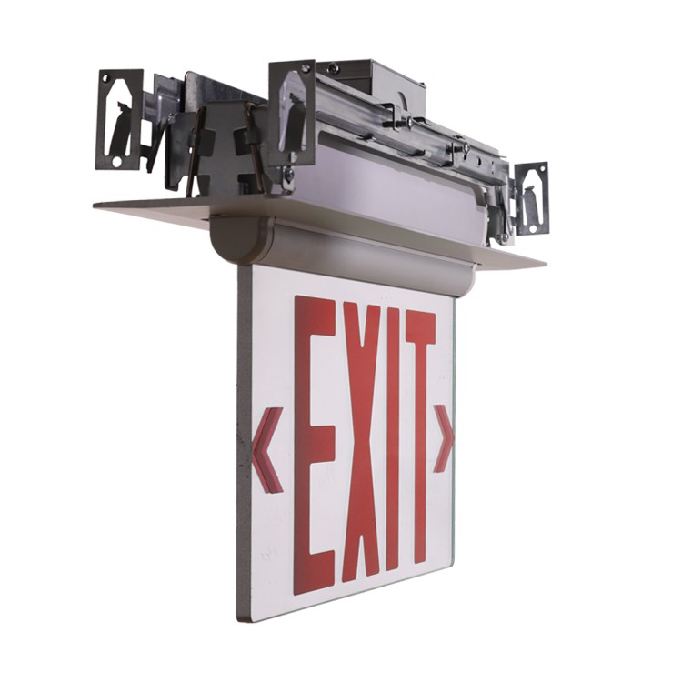 NEW YORK Single Face 8 Inches Aluminum Recessed Mounting LED RED EXIT SIGN