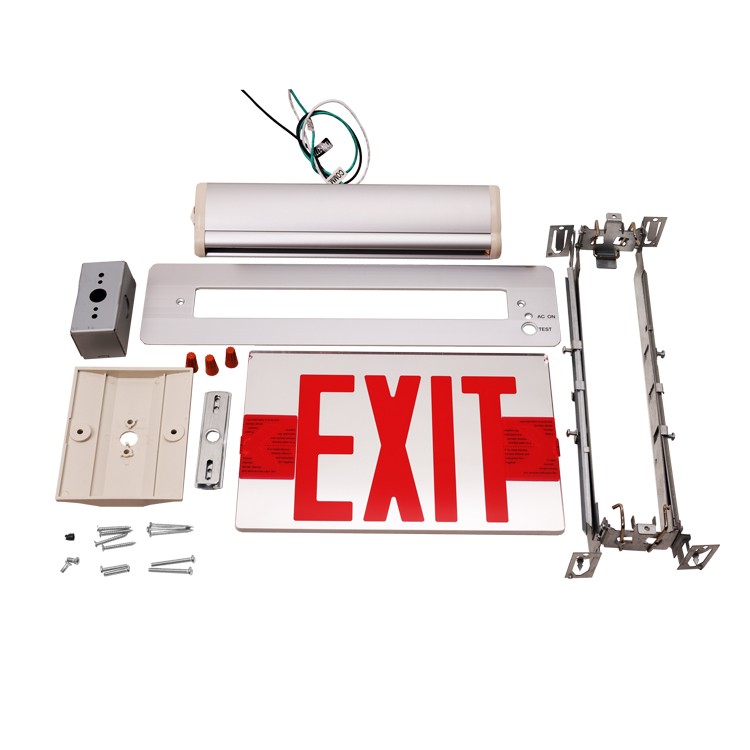 Double Face 6 Inches Aluminum Recessed Mounting LED EMERGENCY EXIT SIGN