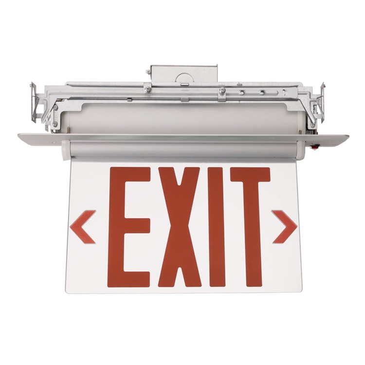 NEW YORK Single Face 8 Inches Aluminum Recessed Mounting LED RED EXIT SIGN