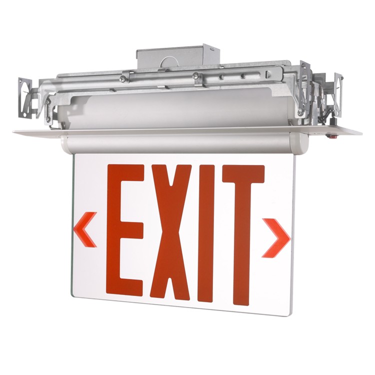 Double Face 6 Inches Aluminum Recessed Mounting LED EMERGENCY EXIT SIGN